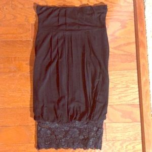 Black lace strapless dress LBD